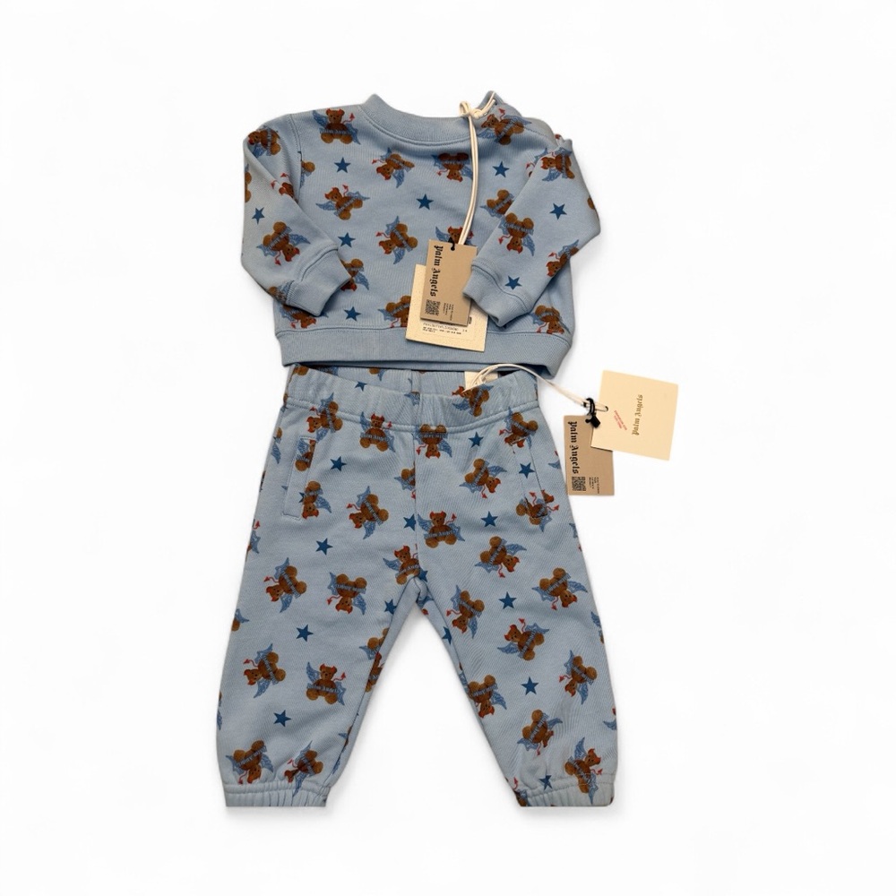 Palm angel kids  Blue Teddy Bear Pajama Pants 3-6 months